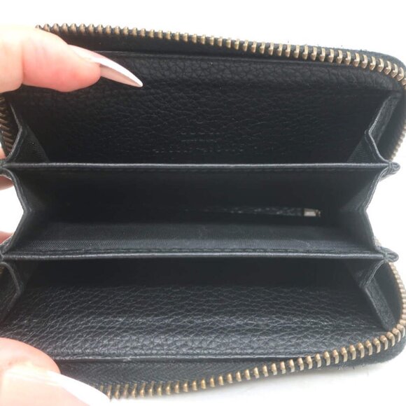 Gucci Logo Zip-Around Card Case Wallet Black Grained Leather - Picture 10 of 11